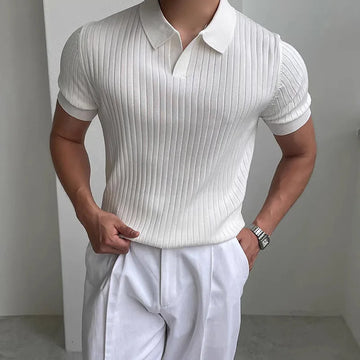 Ribbed Sport Polo Shirt