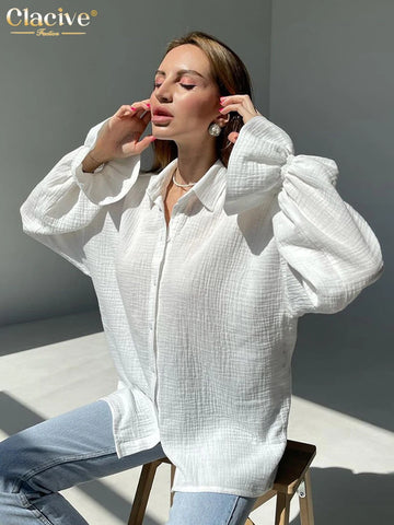 Textured Cotton Shirt – Soft White