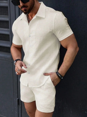 Men’s Casual Beach Set – Shirt & Shorts