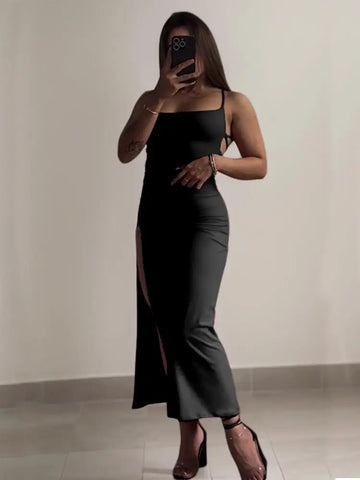 Asymmetric Contour Midi Dress