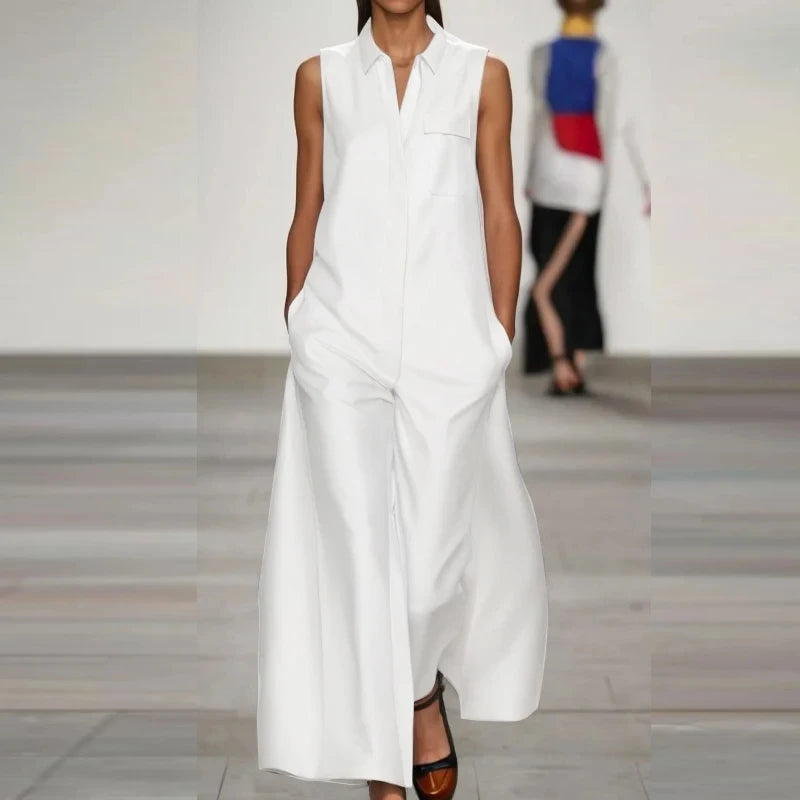 Elegant Sleeveless Satin Jumpsuit