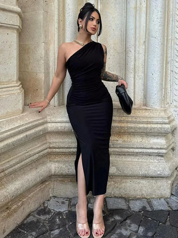 Elegant Draped Maxi Dress