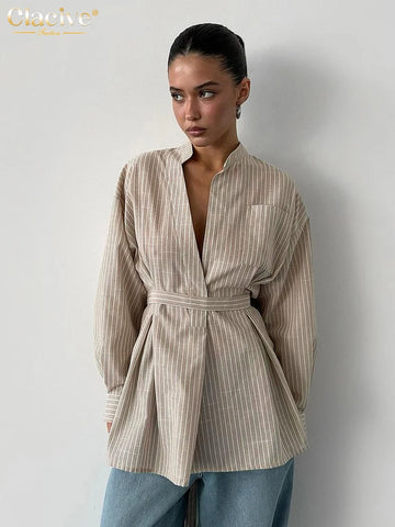 Vintage Stripe Belted Shirt