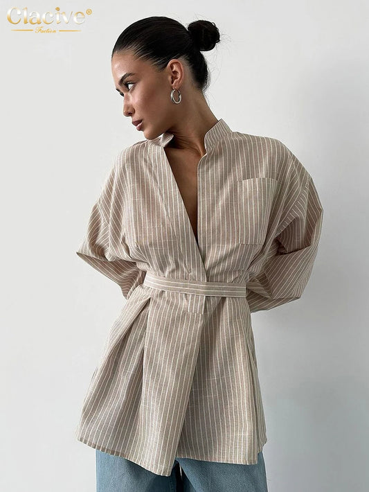 Vintage Stripe Belted Shirt