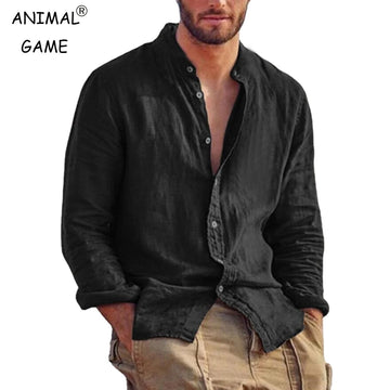 Classic Cotton Blend Stand Collar Shirt