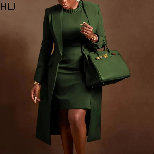 Elegant Office Blazer & Dress Set