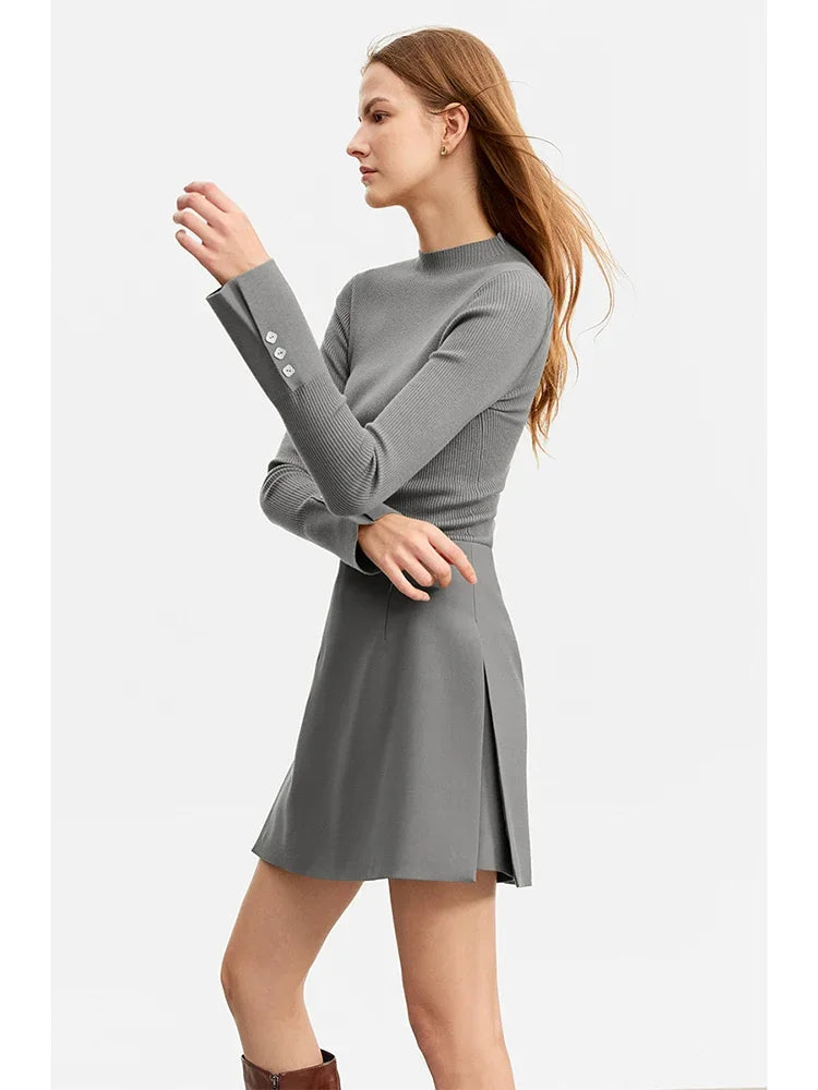 Structured A-Line Skort with Layered Detailing