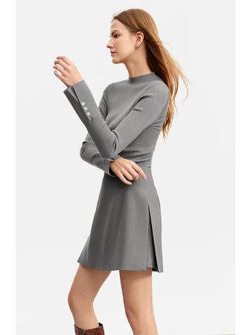Structured A-Line Skort with Layered Detailing