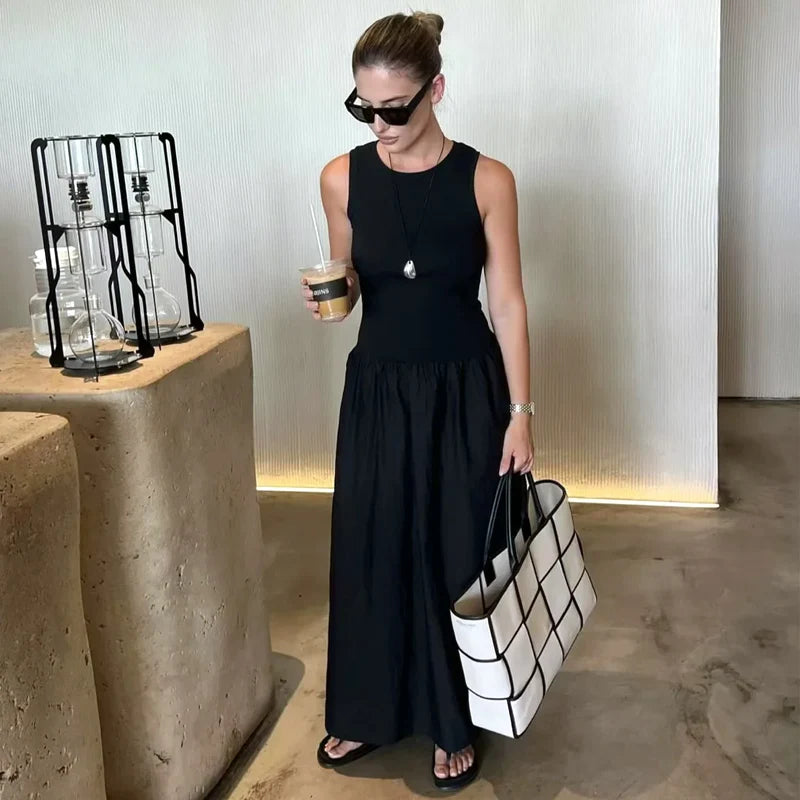 Sleeveless  Maxi Dress & Flare Silhouette