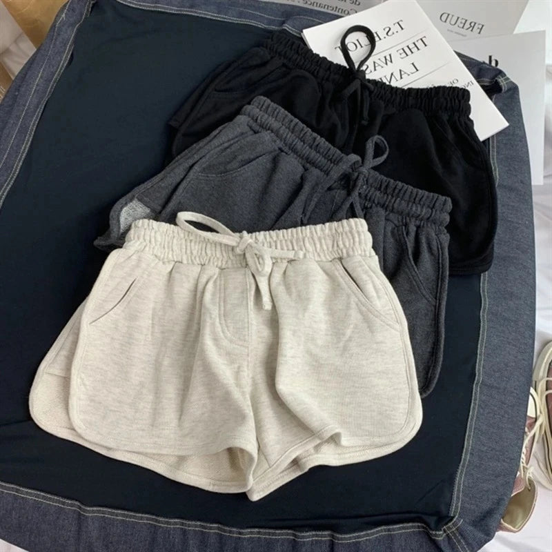 High-Waist Cotton Lounge Shorts